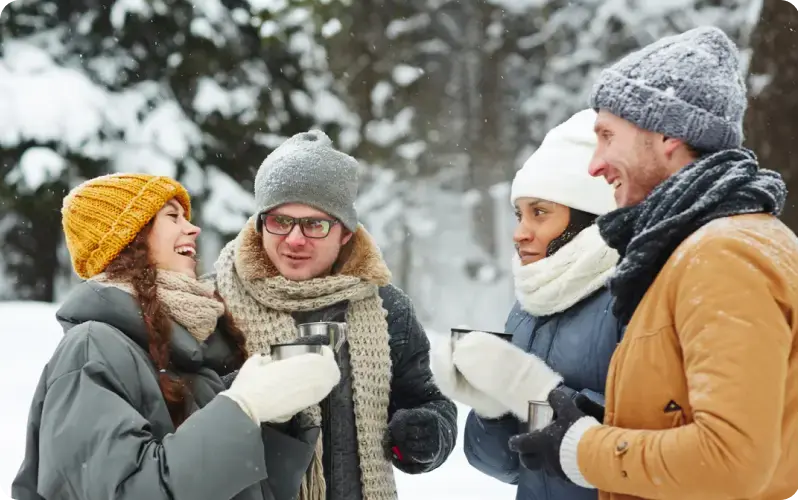 Group of school parents chatting outside